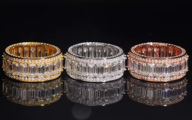 VVS Moissanite Iced Ring - 925 Sterling Silver | GRA Certified