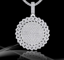 Moissanite Sunflower Pendant Necklace - 925 Sterling Silver