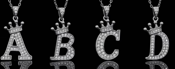 Iced-Out Initial Letter Pendant - Personalized A-Z Moissanite Necklace