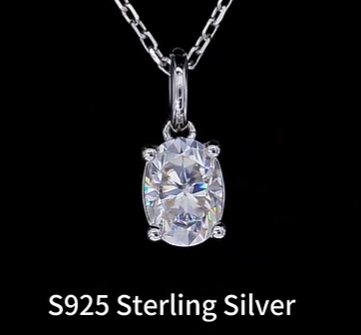 Oval Cut Moissanite Jewelry Set - 18K White Gold Plated 925 Sterling Silver