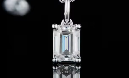 Emerald Cut Moissanite Set - Earrings & Pendant