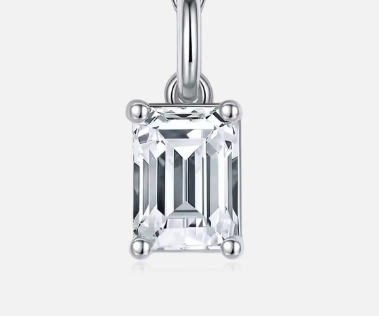 Emerald Cut Moissanite Set - Earrings & Pendant