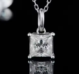 Princess Cut Moissanite Set - Earrings & Pendant