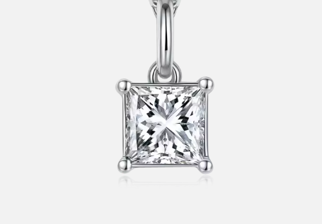 Princess Cut Moissanite Set - Earrings & Pendant