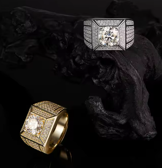 Lunar Radiance Ring - 3 Carat Moissanite 925 Silver 18K Gold Plated