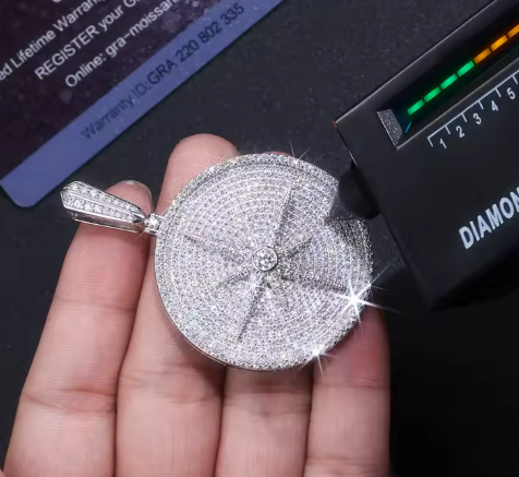 Celestial Round Medallion Moissanite Pendant Necklace