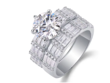 Celestial Baguette Iced-Out Statement Ring with Moissanite