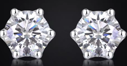 Celestial Hexagon Moissanite Stud Earrings