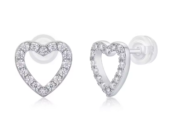 Eternal Heart Moissanite Stud Earrings