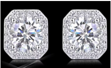 Radiant Cushion-Cut Moissanite Halo Studs