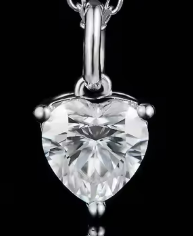 Delicate Heart Cut Moissanite Set - Earrings & Pendant