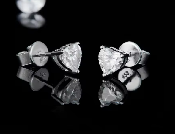 Delicate Heart Cut Moissanite Set - Earrings & Pendant