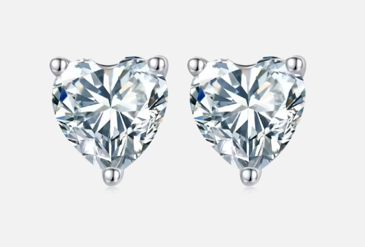 Delicate Heart Cut Moissanite Set - Earrings & Pendant