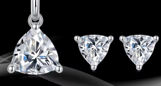 Minimalist Round Moissanite Set - Earrings & Pendant