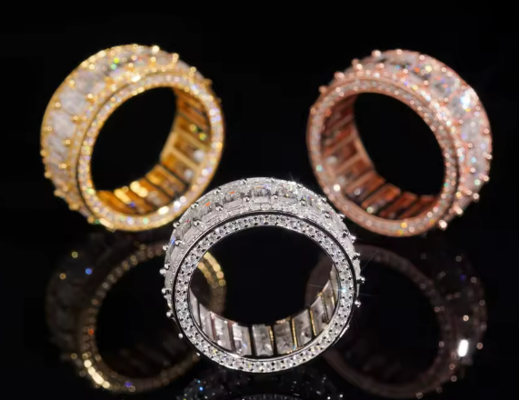 VVS Moissanite Iced Ring - 925 Sterling Silver | GRA Certified