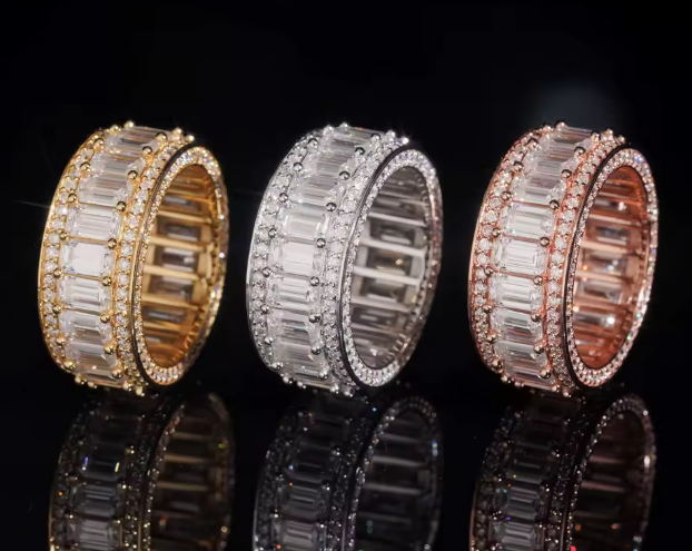 VVS Moissanite Iced Ring - 925 Sterling Silver | GRA Certified