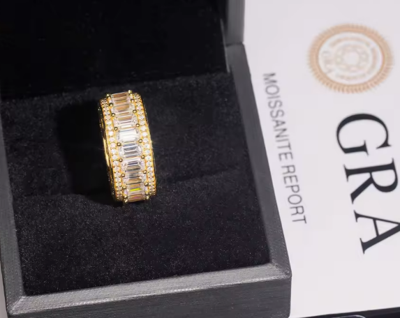 VVS Moissanite Iced Ring - 925 Sterling Silver | GRA Certified