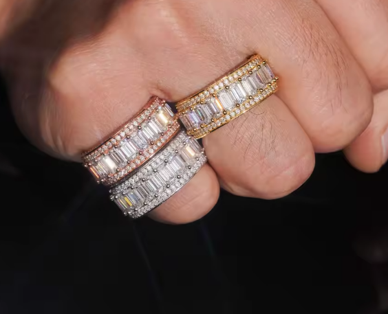 VVS Moissanite Iced Ring - 925 Sterling Silver | GRA Certified