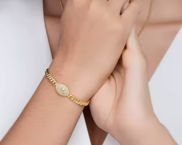 Angel Eyes Cuban Link Bracelet - Moissanite & 925 Sterling Silver