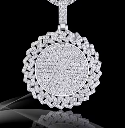Moissanite Sunflower Pendant Necklace - 925 Sterling Silver