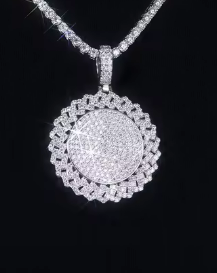 Moissanite Sunflower Pendant Necklace - 925 Sterling Silver