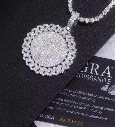 Moissanite Sunflower Pendant Necklace - 925 Sterling Silver