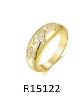 Celestial Floral Accent Band Ring with Moissanite