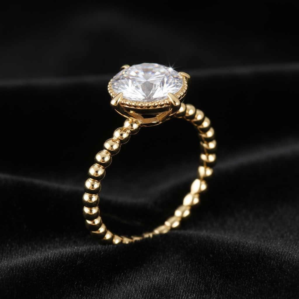 Macro detail of beaded band texture