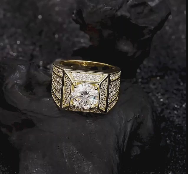 Lunar Radiance Ring - 3 Carat Moissanite 925 Silver 18K Gold Plated