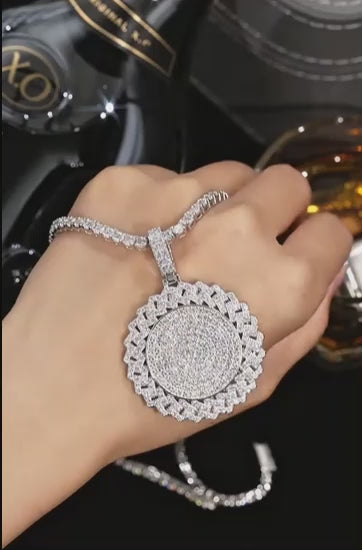 Moissanite Sunflower Pendant Necklace - 925 Sterling Silver