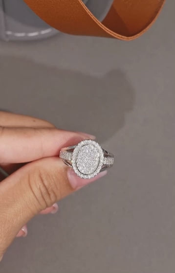 GRA Certified Iced Out Moissanite Ring - 925 Sterling Silver Hip Hop Luxury