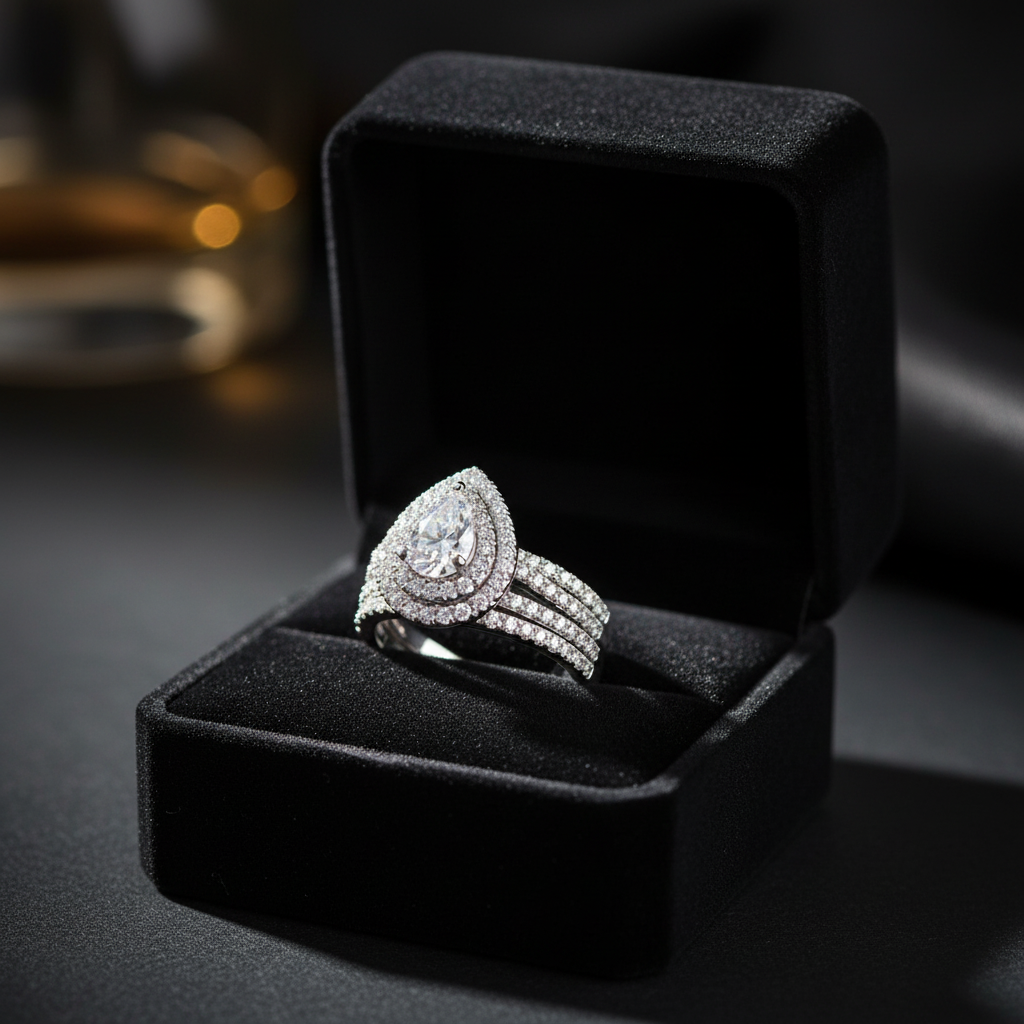 Ring set in luxury box