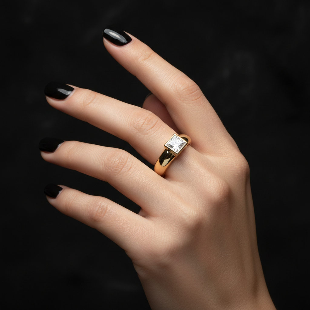 Ring worn on elegant hand